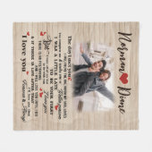 会った日パーソナライズされたのカスタム夫婦写真 フリースブランケット (正面(横))