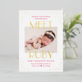 会ベビーフォイルモダンベビー誕生の発表 箔シーズンカード (立ち正面)