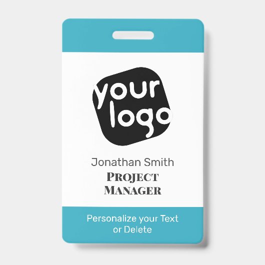 会モダンパーソナライズされたミニマル議IDバッジ バッジ (正面)