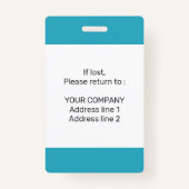 会モダンパーソナライズされたミニマル議IDバッジ バッジ (裏面)