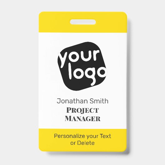 会モダンパーソナライズされたミニマル議IDバッジ バッジ (正面)