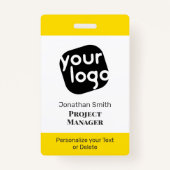 会モダンパーソナライズされたミニマル議IDバッジ バッジ (正面)