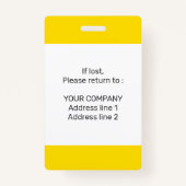 会モダンパーソナライズされたミニマル議IDバッジ バッジ (裏面)