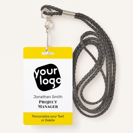 会モダンパーソナライズされたミニマル議IDバッジ バッジ (正面ランヤード)