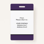 会モダンパーソナライズされたミニマル議IDバッジ バッジ (裏面)