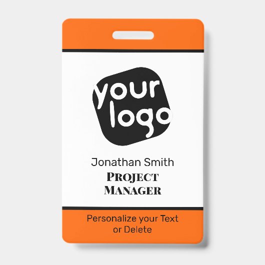 会モダンパーソナライズされたミニマル議IDバッジ バッジ (正面)