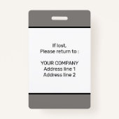 会モダンパーソナライズされたミニマル議IDバッジ バッジ (裏面)