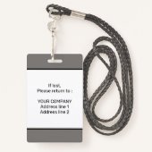 会モダンパーソナライズされたミニマル議IDバッジ バッジ (裏面ランヤード)