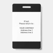 会モダンパーソナライズされたミニマル議IDバッジ バッジ (裏面)