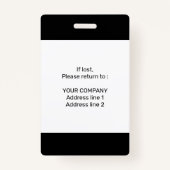 会モダンパーソナライズされたミニマル議IDバッジ バッジ (裏面)