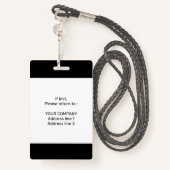 会モダンパーソナライズされたミニマル議IDバッジ バッジ (裏面ランヤード)