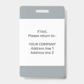 会モダンパーソナライズされたミニマル議IDバッジ バッジ (裏面)