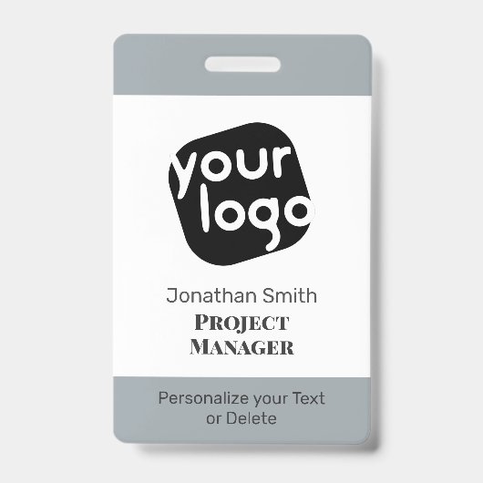 会モダンパーソナライズされたミニマル議IDバッジ バッジ (正面)