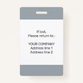 会モダンパーソナライズされたミニマル議IDバッジ バッジ (裏面)