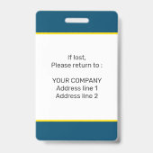 会モダンパーソナライズされたミニマル議IDバッジ バッジ (裏面)