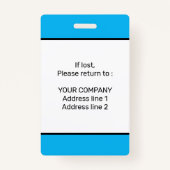 会モダンパーソナライズされたミニマル議IDバッジ バッジ (裏面)