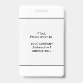 会モダンパーソナライズされたミニマル議IDバッジ バッジ (裏面)