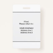 会モダンパーソナライズされたミニマル議IDバッジ バッジ (裏面)