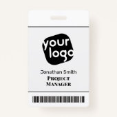 会モダンパーソナライズされたミニマル議IDバッジ バッジ (正面)