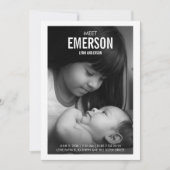 会モダンベビー写真の生誕通知カード 案内状 (正面)