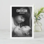 会モダンベビー写真の生誕通知カード 案内状 (スタンド正面)