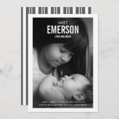 会モダンベビー写真の生誕通知カード 案内状 (正面/裏面)