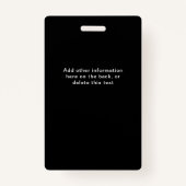 会モダン社スタッフのID|黒の写真とロゴ バッジ (裏面)