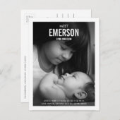 会モダン議ベビー生誕発表葉書 案内ポストカード (正面/裏面)