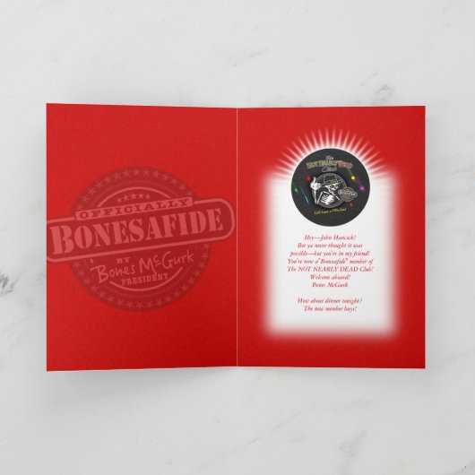 会員挨拶状のベストセラーの証拠 カード (内部)