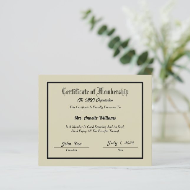 会員証明書 (スタンド正面)