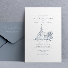 会場のスケッチ | 教会結婚式招待状 招待状