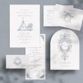 会場のスケッチ | 教会結婚式招待状 招待状