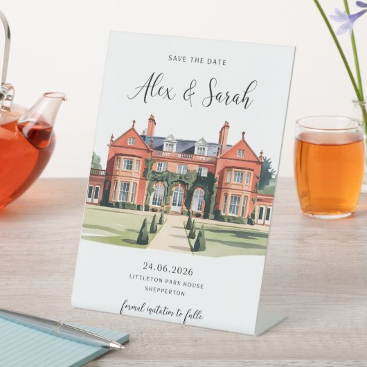 会場日付カードの結婚会場を保存 台座サイン (インサイチュ)