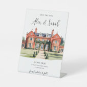 会場日付カードの結婚会場を保存 台座サイン (正面)