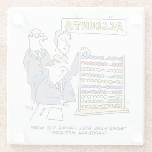 会社で算盤を使う会計士 ガラスコースター (裏面)