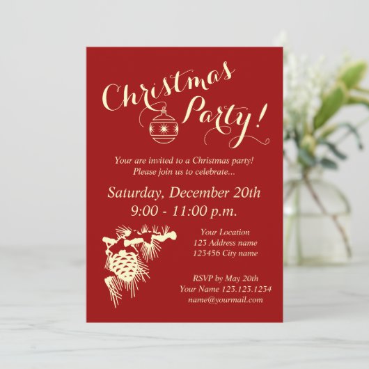 会社のための企業のなクリスマスのパーティの招待状 招待状 (スタンド正面)