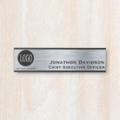 会社のオフィスのドアのサイン銀金属の外観 サインプレート (正面)