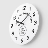 会社のオフィスロゴテンプレート ラージ壁時計 (傾斜)