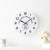 会社のオフィスロゴテンプレート ラージ壁時計 (ホーム)