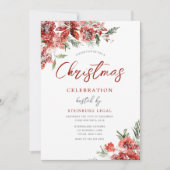 会社のオフィス企業のイベントのクリスマスパーティー 招待状 (正面)