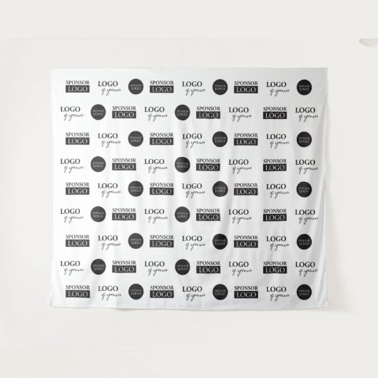 会社のカスタムスポンサーロゴの手順とリピート タペストリー (正面(横))