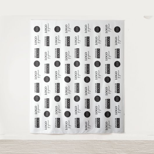 会社のカスタムスポンサーロゴの手順とリピート タペストリー (正面)