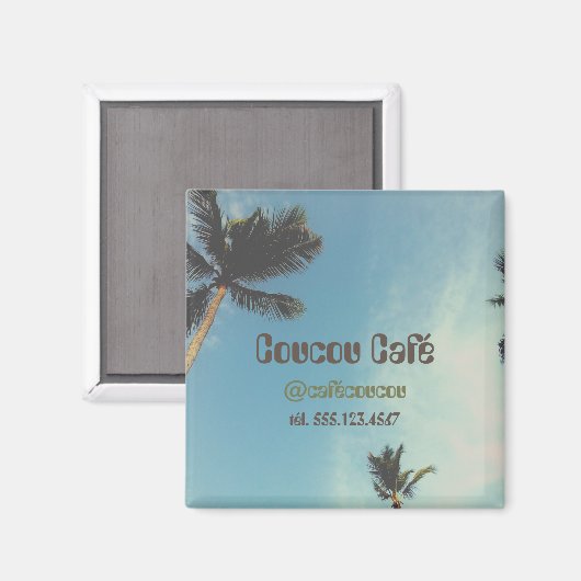 会社のカスタムレトロヤシの木をプロモーション マグネット (正面/裏面)