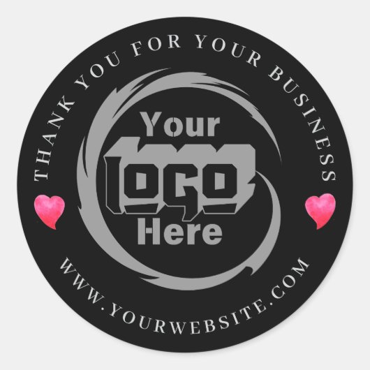 会社のカスタムロゴお世話になっております ラウンドシール (正面)