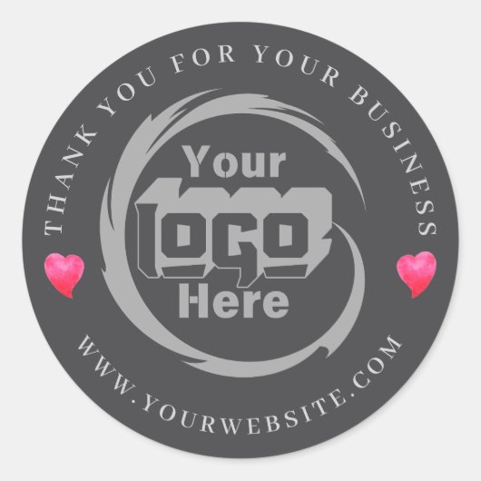 会社のカスタムロゴお世話になっております ラウンドシール (正面)