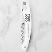 会社のカスタムロゴとビジネスのWebサイトまたはスローガン ソムリエナイフ (正面)