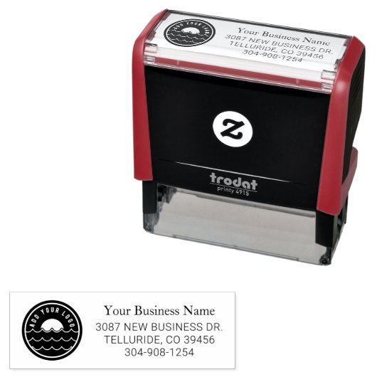 会社のカスタムロゴとビジネス差出人住所 セルフインキングスタンプ (インサイチュ)