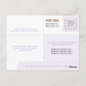 会社のカスタムロゴと写真が付いたビジネス用はがき ポストカード (裏面)