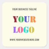 会社のカスタムロゴと文字あなたのビジネスのシール スクエアシール (正面)