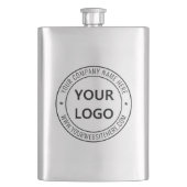 会社のカスタムロゴと文字あなたのビジネスフラスコ フラスク (正面)
